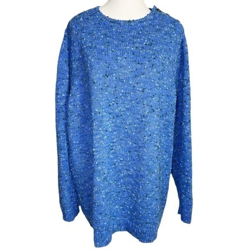 J. Jill Blue Popcorn Long Sleeve Sweater